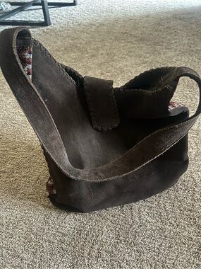 Sundance Dark Brown Suede Crossbody Bag